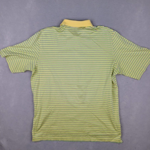 Polo Golf Ralph Lauren Polo Shirt Men's Large Yellow Pima Cotton Striped Soft - Picture 6 of 11
